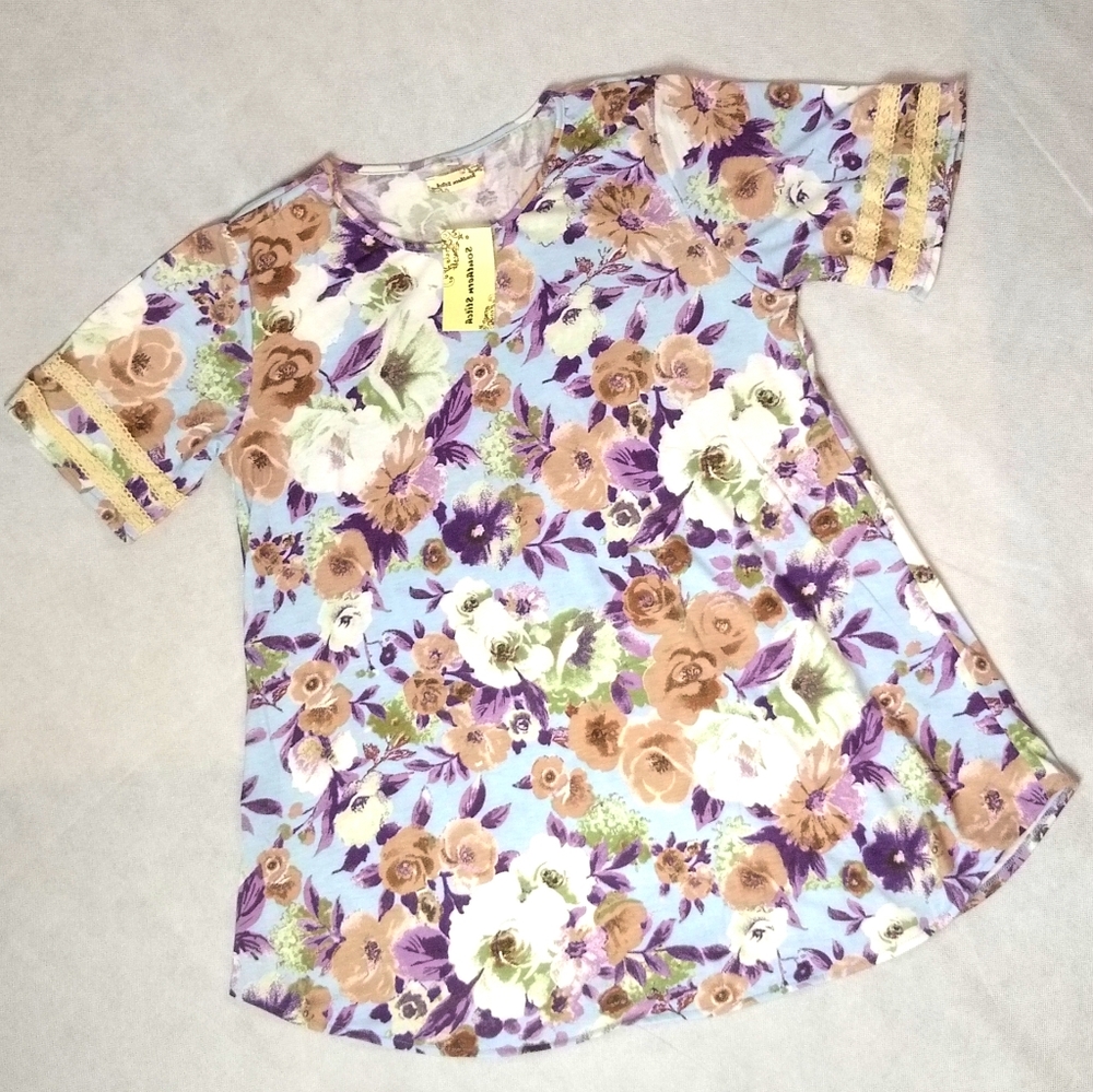 Ladies Floral Boho Shirt Medium